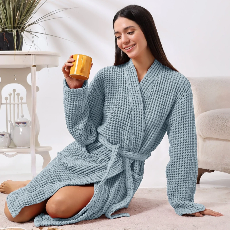 waffle knit robe