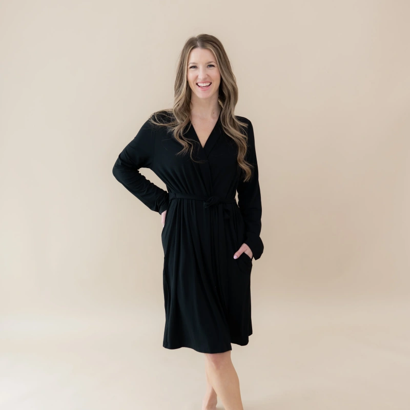 black rayon robe