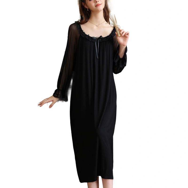 black vintage nightgown