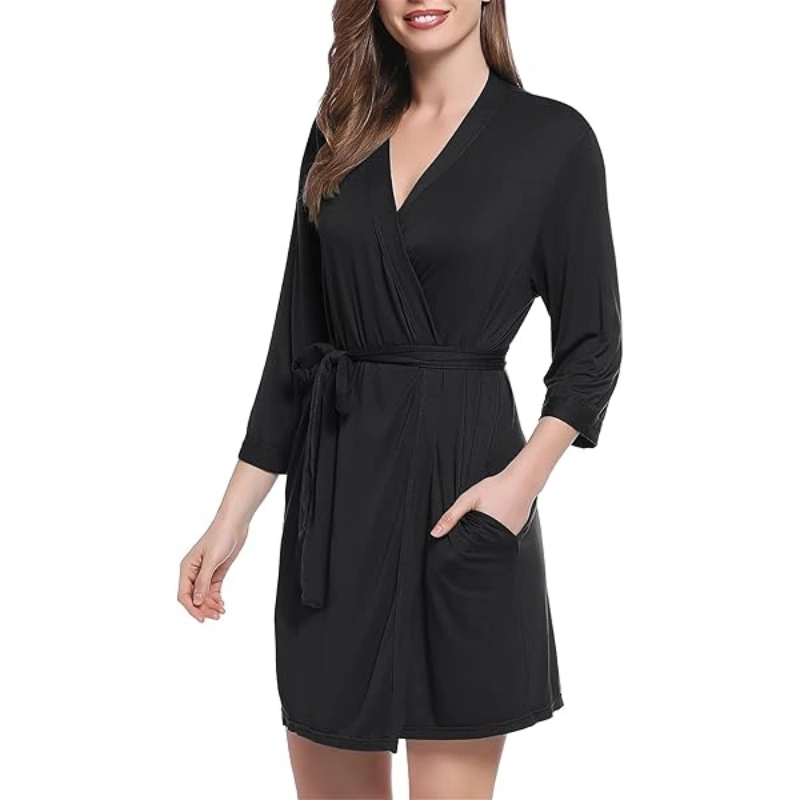 black viscose robe