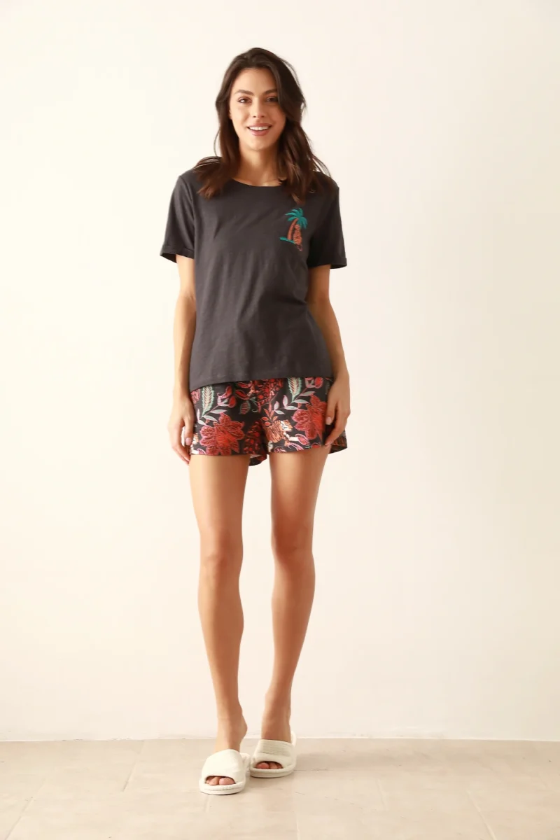 cotton pajama short sets for women