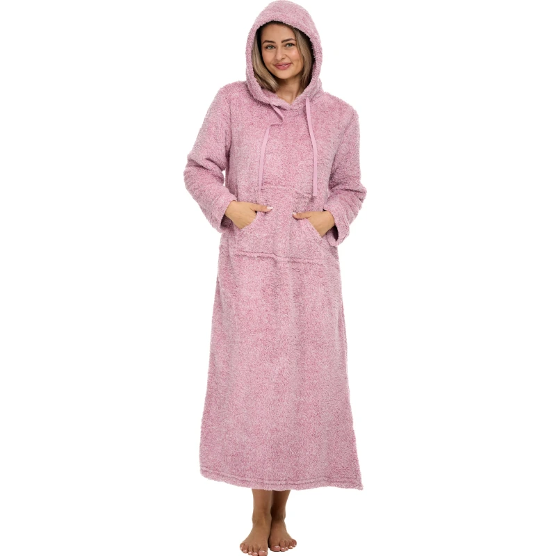 fleece hooded nightgown