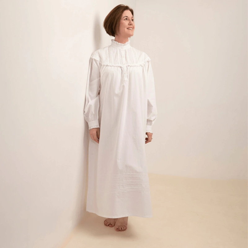 high neck victorian nightgown