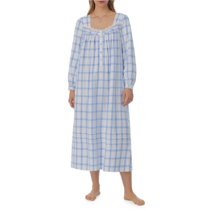 long sleeve flannel nightgown