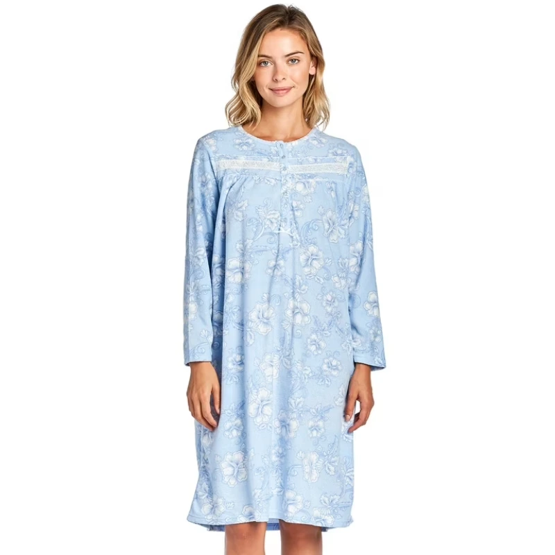 long sleeve fleece nightgown