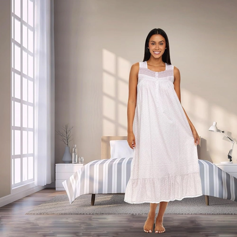 long sleeveless cotton nightgowns