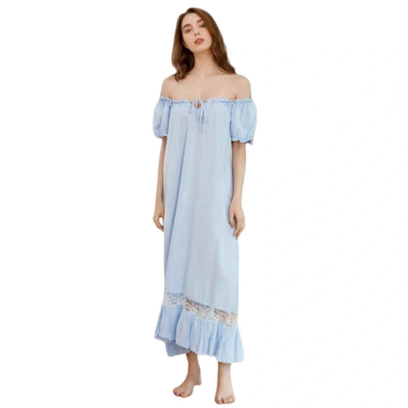 off the shoulder victorian nightgown