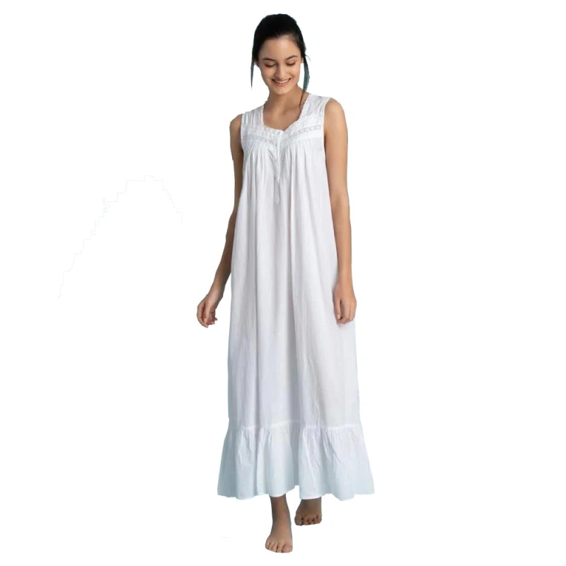 sleeveless white nightgown