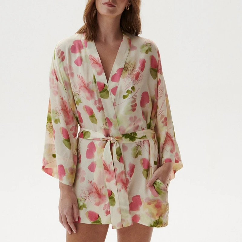viscose kimono robe