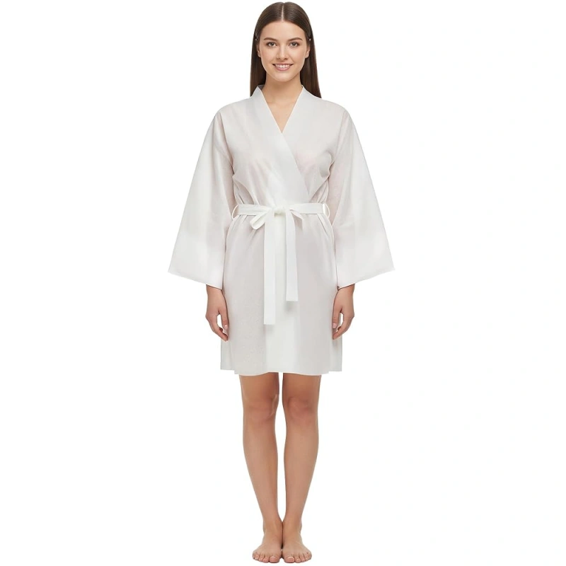 white rayon robe