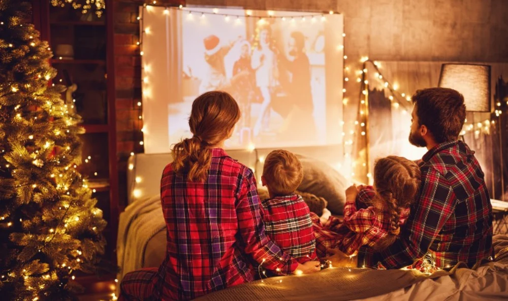 movie marathon in pajamas