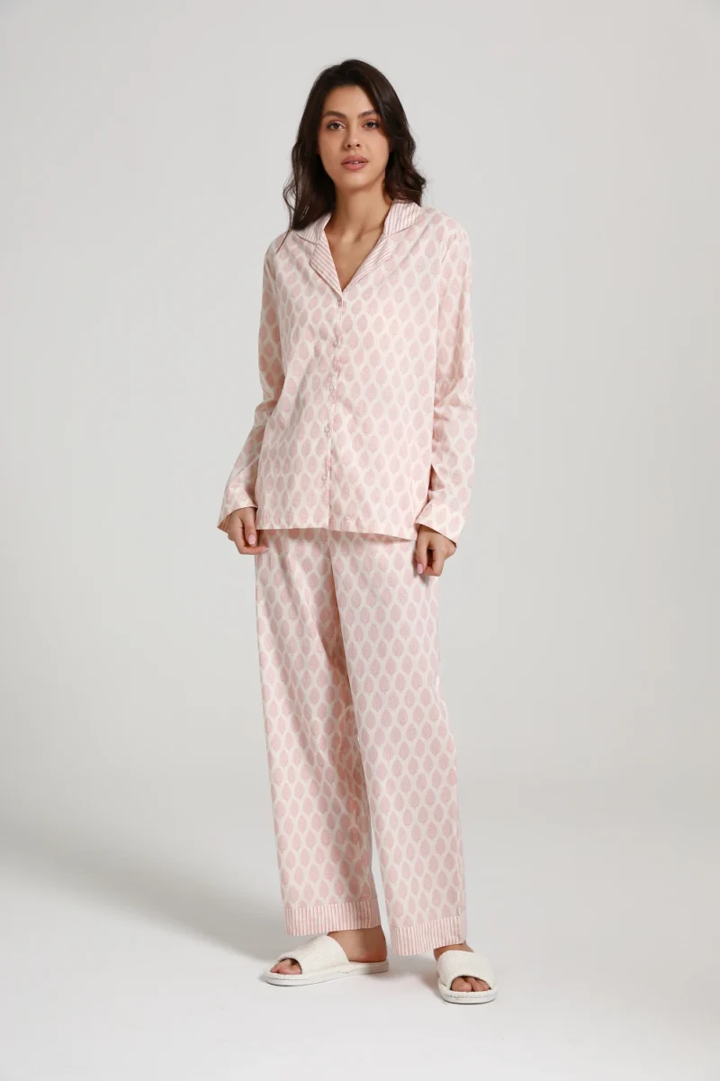 dames pyjama van katoenen poplin