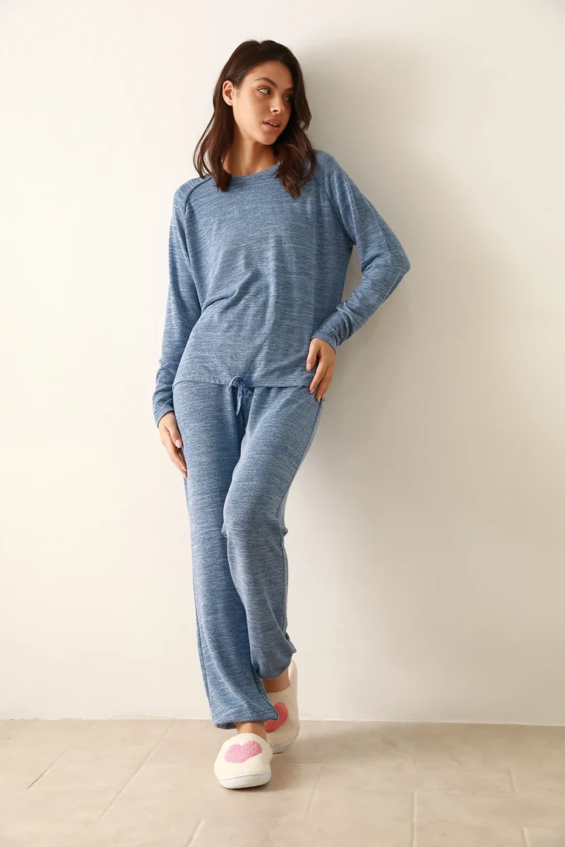 women's long sleeve knit pajamas
