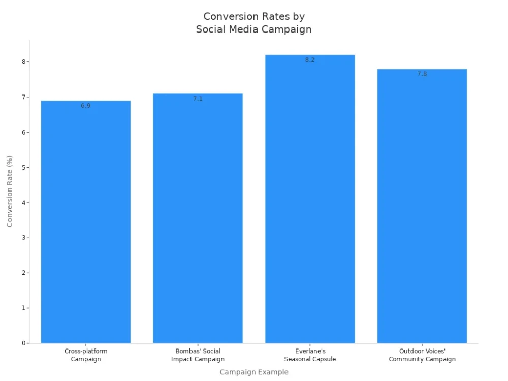 conversion rates by social media campaign
