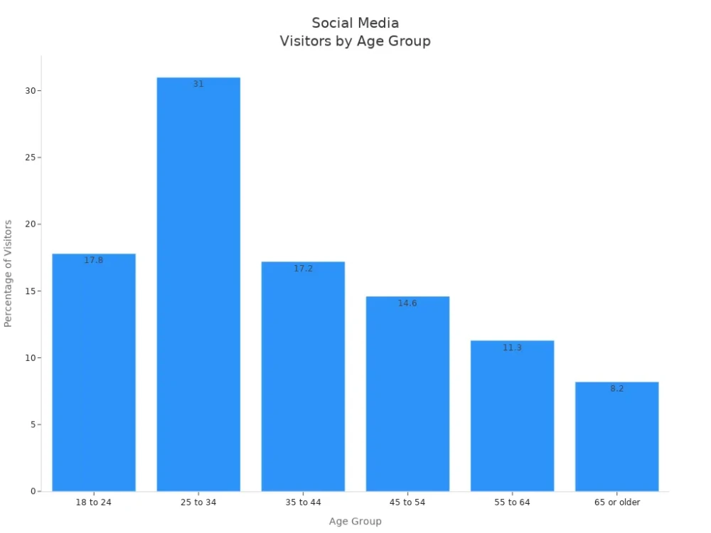 social media visitors by age group